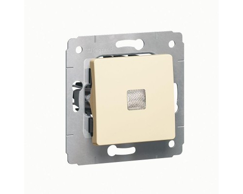 Переключатель на 2 направления 1-кл. СП Cariva 10А IP20 с подсветкой сл. кость (DIY-упак.) Leg 695903