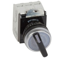 Переключатель НО+Н3 12-24В с инд. ручка 2полож. с фикс. 45град. (0-1) черн. Osmoz Leg 023763
