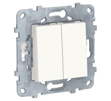 Переключатель перекрестный 2-кл. 2мод. СП Unica New IP21 (2х(сх. 7)) 250В 10AX бел. SchE NU521518