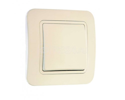 Переключатель проходной 1-кл. СП Lillium 10А IP20 крем./крем. Makel 70205