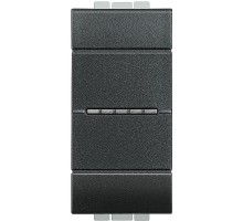 Переключатель промежуточный 1-кл. 1мод. СП LivingLight 16А IP20 Axial авт. клеммы антрацит Leg BTC L4054