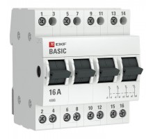 Переключатель трехпозиционный 4п 16А Basic EKF tps-4-16