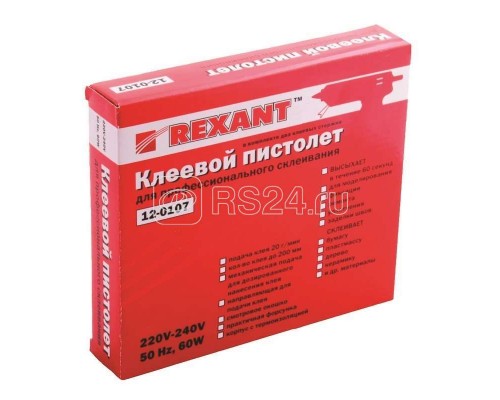Пистолет клеевой 60Вт большой (кор.) REXANT 12-0107