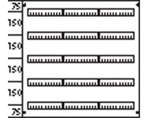 Пластрон глухой 3ряда/5 рейки 150мм ABB AG235