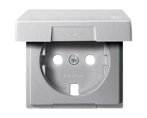 Плата Merten центральная с креп. для мех. розетки SCHUKO алюм. SchE MTN2341-0460