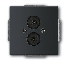 Плата центральная 2-разъема для LS solo/fut. черн. бархат ABB 2CKA001723A0259