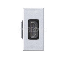 Плата с разъемом HDMI 22.5х45мм мама-мама алюм. Simon Connect K129B-8