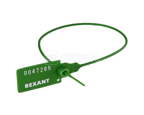 Пломба пластиковая номерная 320мм зел. Rexant 07-6133
