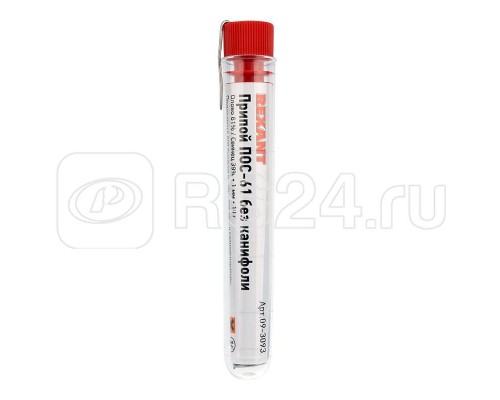 Припой без канифоли ПОС-61 10г d1.0мм (Sn61 Pb39) колба Rexant 09-3093