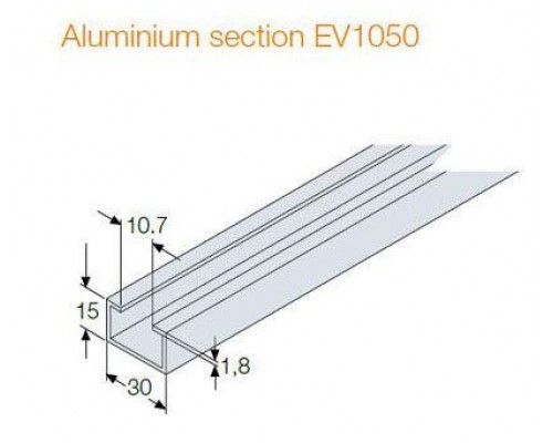 Профиль алюм. Ш=2000мм 30х15 (уп.10шт) ABB EV1050