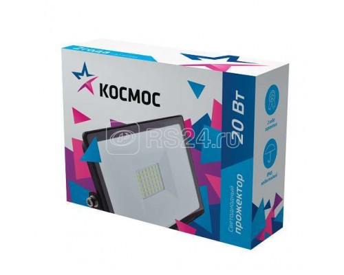 Прожектор 20Вт 1600лм 6500К IP65 с датчиком движения и фотосенсором Космос K_PR5_LED_20S