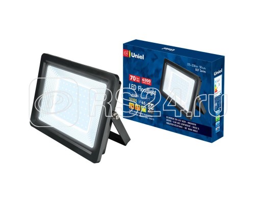 Прожектор светодиодный ULF-F19-70W/6500K IP65 175-250В BLACK корпус черн. Uniel UL-00006738