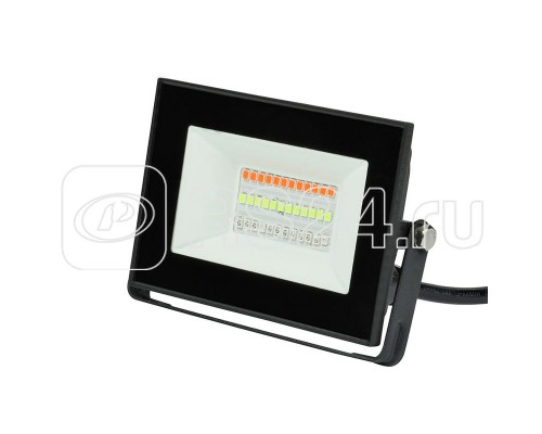 Прожектор светодиодный ULF-F60-20W/RGB IP65 200-240В BLACK мультиколор пульт ДУ (в/к) черн. Uniel UL-00007144