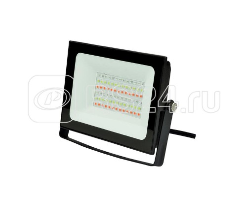 Прожектор светодиодный ULF-F60-30W/RGB IP65 200-240В BLACK мультиколор пульт ДУ (в/к) черн. Uniel UL-00007122