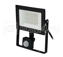 Прожектор светодиодный ULF-F62-50W/6500K SENSOR IP54 200-240В BLACK с датчиком движения и освещенности 6500К черн.Uniel UL-00007126
