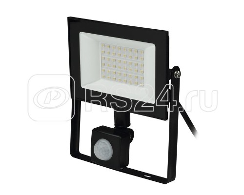 Прожектор светодиодный ULF-F62-50W/6500K SENSOR IP54 200-240В BLACK с датчиком движения и освещенности 6500К черн.Uniel UL-00007126