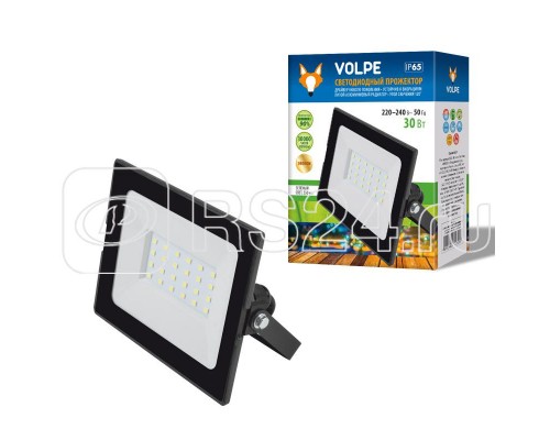 Прожектор светодиодный ULF-Q513 30W/GREEN IP65 220-240В BLACK зел. свет корпус черн. Volpe UL-00005815