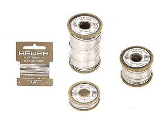 Проволока паяльная бессвинцовая флюс 2.5проц; 1.5мм 100г HAUPA 160430