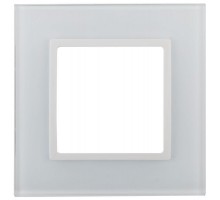 Рамка 1-м 14-5101-01 стекло Elegance белый+бел. ЭРА Б0034470