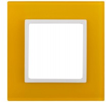 Рамка 1-м 14-5101-21 стекло Elegance желтый+бел. ЭРА Б0034476