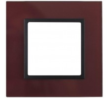 Рамка 1-м 14-5101-25 стекло Elegance бордо+антрацит ЭРА Б0034479
