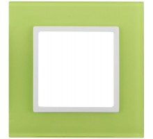 Рамка 1-м 14-5101-26 стекло Elegance лайм+бел. ЭРА Б0034480