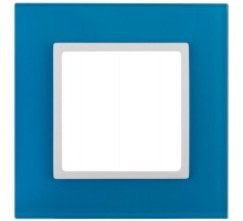 Рамка 1-м 14-5101-28 стекло Elegance голубой+бел. ЭРА Б0034482