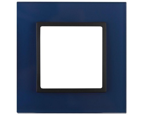 Рамка 1-м 14-5101-29 стекло Elegance синий+антрацит ЭРА Б0034483