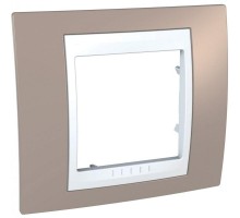 Рамка 1-м Unica Хамелеон корич./бел. SchE MGU6.002.874