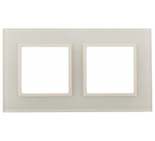 Рамка 2-м 14-5102-02 стекло Elegance сл. кость+сл. кость ЭРА Б0034489
