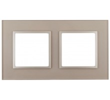 Рамка 2-м 14-5102-04 стекло Elegance шампань+шампань ЭРА Б0034491