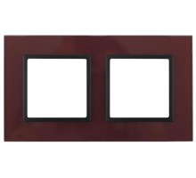 Рамка 2-м 14-5102-25 стекло Elegance бордо+антрацит ЭРА Б0034497