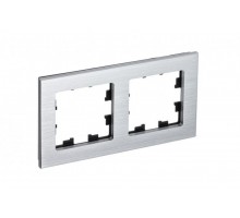 Рамка 2-м ATLASDESIGN NATURE металл серебр. SchE ATN312102