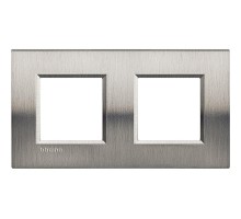 Рамка 2-м LivingLight прямоугол. фактурная сталь Leg BTC LNA4802M2ACS