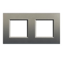 Рамка 2-м LivingLight прямоугол. сер. шелк Leg BTC LNA4802M2AE