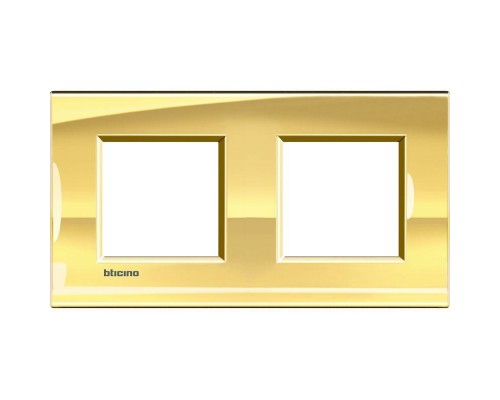 Рамка 2-м LivingLight прямоугол. золото Leg BTC LNA4802M2OA