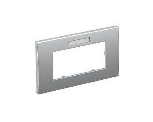 Рамка 2-м Modul45 84х140мм горизонт. с полем для маркировки AR45-BF2 AL серебр. OBO 6119356