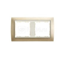 Рамка 2-м Simon82 шампань мат./сл. кость Simon 82724-34