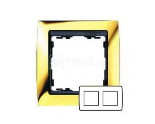 Рамка 2-м Simon82 зол./графит Simon 82824-66