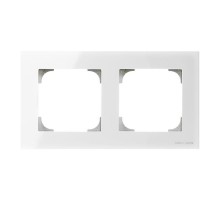Рамка 2-м Sky стекло бел. ABB 2CLA857200A3001