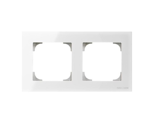 Рамка 2-м Sky стекло бел. ABB 2CLA857200A3001