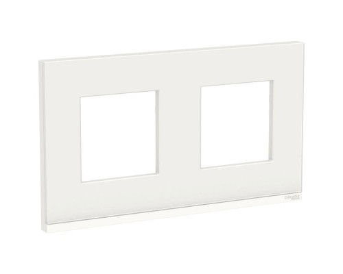 Рамка 2-м UNICA PURE горизонт. бел. стекло/бел. SchE NU600485