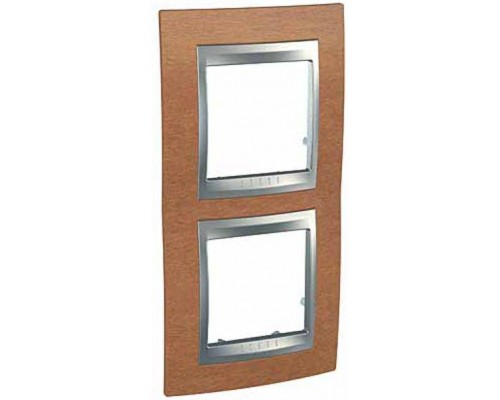 Рамка 2-м Unica Top верт. вишня/алюм. SchE MGU66.004V.0M2