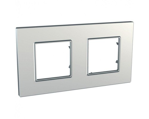 Рамка 2-м Unica quadro сереб. SchE MGU6.704.55