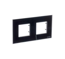 Рамка 2-м Zenit стекло черн. ABB 2CLA227200N3101