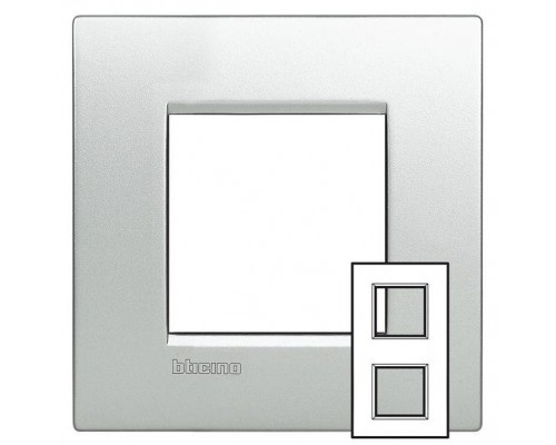 Рамка 2х2мод. LivingLight 71мм алюм. Leg BTC LNE4802M2TE