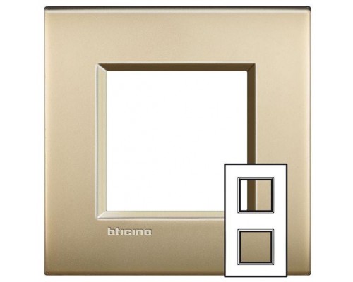 Рамка 2х2мод. LivingLight 71мм матовое золото Leg BTC LNE4802M2OF