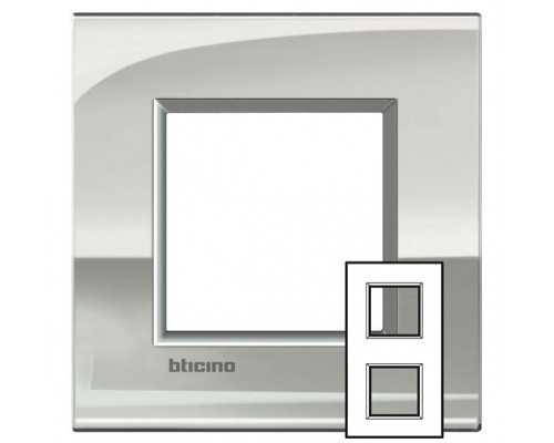Рамка 2х2мод. LivingLight 71мм палладий Leg BTC LNE4802M2PL