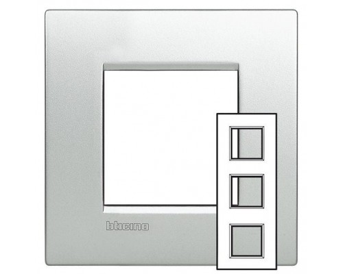 Рамка 2х3мод. LivingLight 71мм алюм. Leg BTC LNE4802M3TE