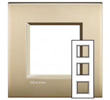 Рамка 2х3мод. LivingLight 71мм матовое золото Leg BTC LNE4802M3OF